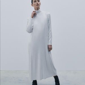 New $149 Zara Sequinned Knit White Dress Medium